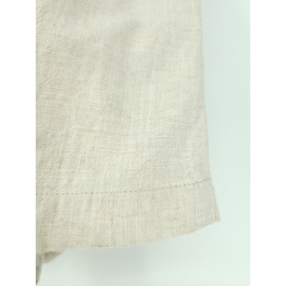 H&M Linen Blend Shorts Womens L Beige Paperbag PullOn Coastal Quiet Luxury - Picture 2 of 7
